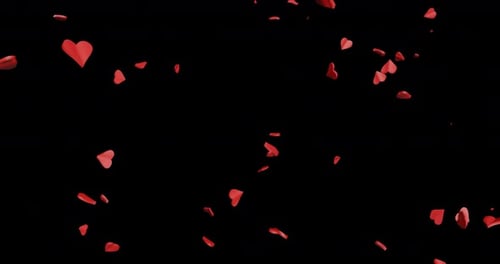 Elegant Falling Red Hearts for Romantic Celebrations