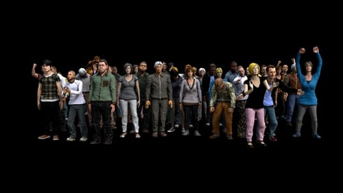 3D Animated Crowd Cheering People for Events