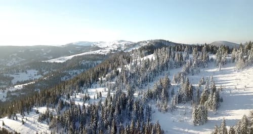 From Great Heigh Fairytale Mountain Landscape Snow Covered Alpine Sharp Peaks