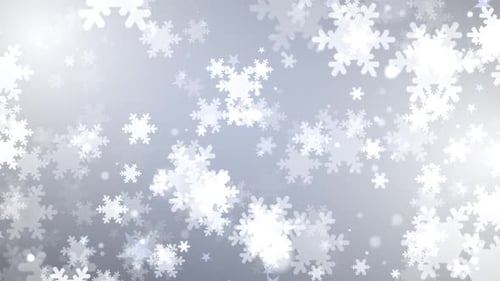 Sparkling Snowflakes Falling Winter Holiday Background Animation
