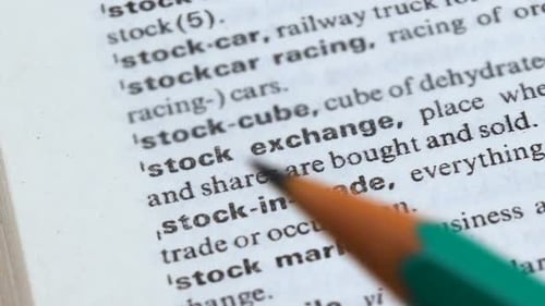 Stock Exchange Phrase in English Dictionary, Bonds Selling and Purchasing, Trade