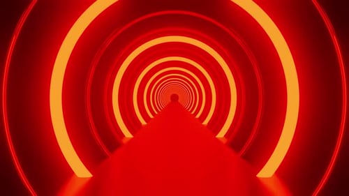 Rücktunnel mit rotem Ring Hintergrund Vj Loop 4K