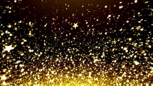 Falling Golden Stars Sparkle Celebration Loop Background