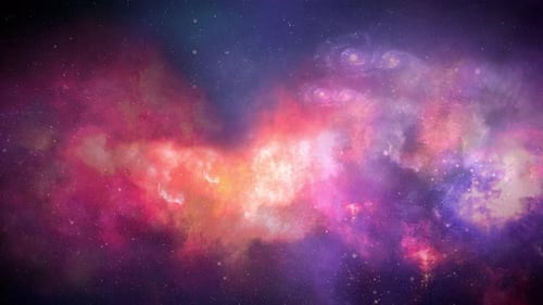 Animated Cosmic Nebula Background with Vibrant Stars and Galaxies