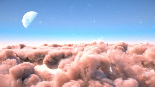 Dreamy Clouds and Sparkling Stars Loop Animation