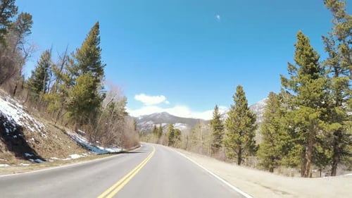 POV point of view -Driving through Rocky Mountain National Park in the Spring.