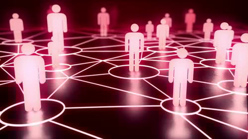 Futuristic Digital Network of People Connections Animation