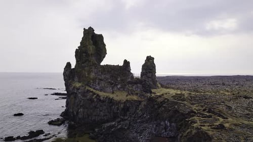 Coastal Cliffs and Rugged Rocks on Remote Coastline