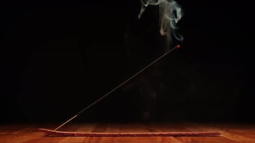 Aromatherapy Burning Incense Stick Closeup