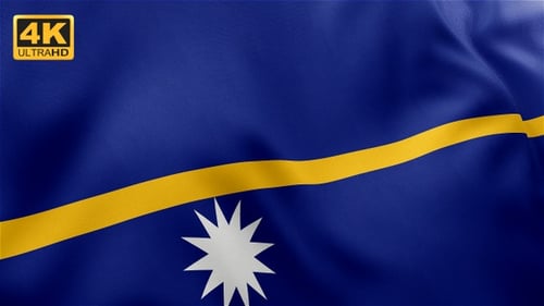 Nauru National Flag Realistic Waving Loop