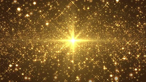 Golden Glittering Particle Burst Background Animation