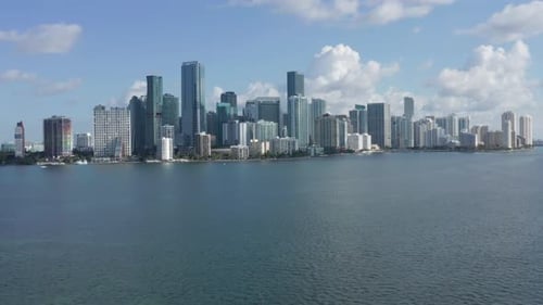 Aerial of Miami Cityscape. Impressive Business District on Summer Day Florida
