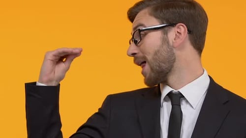 Man Doing Blah-Blah-Blah Gesture, Empty Promises, Election Campaign, Close-Up