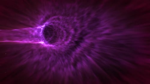 Animation of a warp tunnel in outer space travelling at the speed of light.