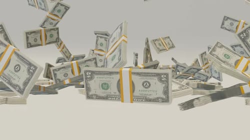 Viele 2 US-Dollar fallen auf den Tisch.