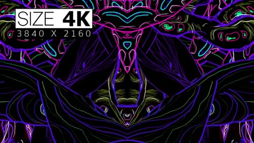 Abstract Neon Glowing Lines Background Loop