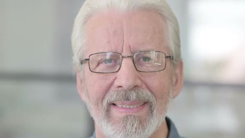 Senior Man Smiling Close Up Portrait