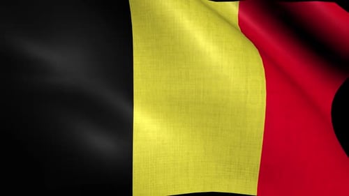 Realistic Waving Flag of Belgium Animation