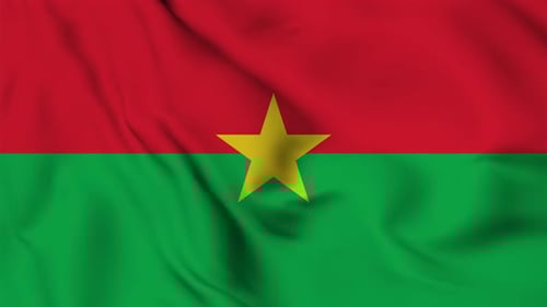 Burkina Faso Flag Waving Realistic Fabric Seamless Loop