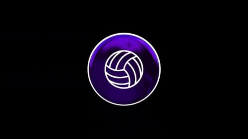 Glossy 3D Volleyball Icon Rotation on Black