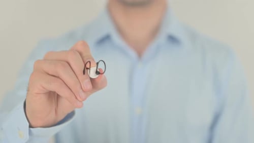 Advertise with Us, Man Writing on Transparent Screen