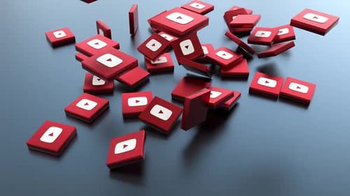 Dynamic Falling YouTube Logos Background