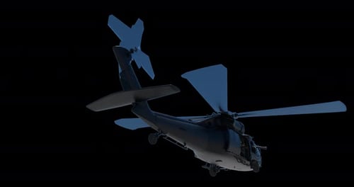 Realistic Military Helicopter 3D Fly-by Animation