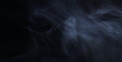 Blue Smoke Wisps Flowing Across a Black Background