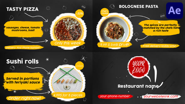 Food Menu Slideshow | After Effects, Openers ft. slideshow & menu - Envato