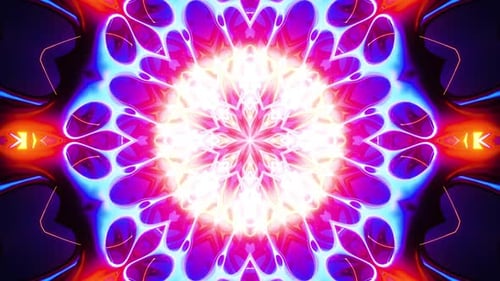 VJ Loop-Neon-Kaleidoskop. Looping-Animation.