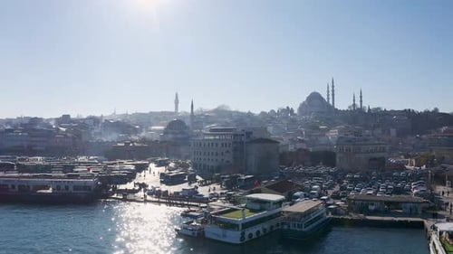Istanbul Bosphorus And Fatih Mosque Aerial View