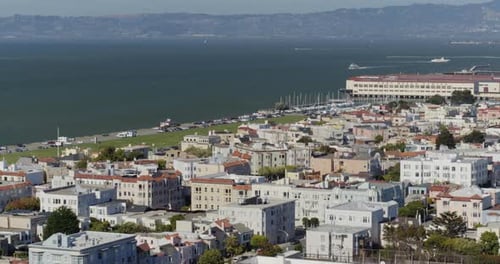 Lowering Aerial Shot of San Francisco Neighborhoods