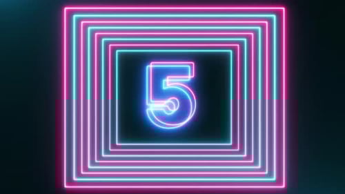 Neon Square Countdown Timer Animation