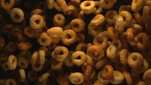 Close Up of Crunchy Breakfast Cereal Loops