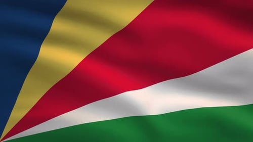 Realistic Waving Flag of Seychelles Loop Animation