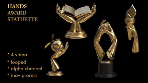 Animated Golden Awards Collection with Alpha Channel
