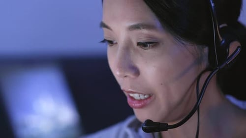 Close up Of Customer Services Operator