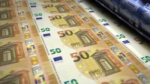 50 Euro Banknotes Printing Process Animation