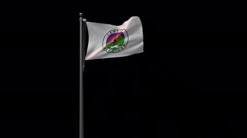 Lansing Michigan City Flag Waving Loop with Alpha Channel