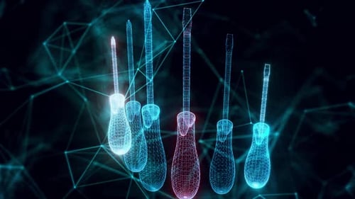 Modern Screwdriver Hologram Close Up Hd