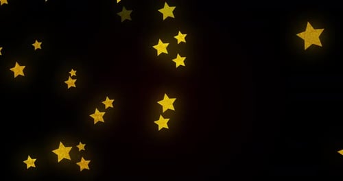 Golden Glowing Stars Particle Animation Background