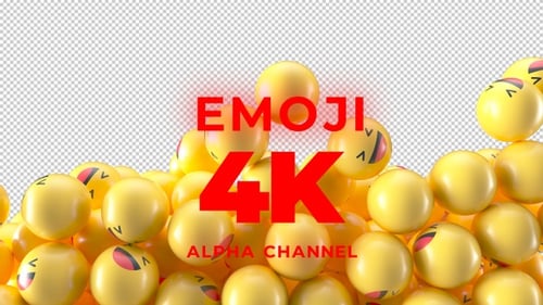3D Laughing Emoji Cascade Fill Animation