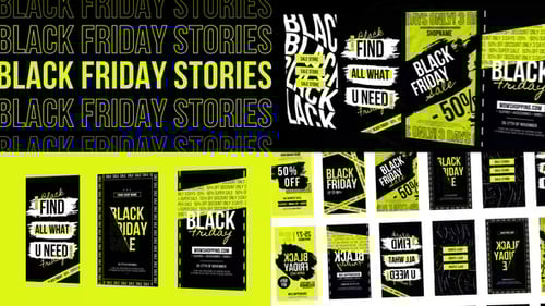 Dynamic Black Friday Sale Graphics with Energetic Kinetic Typography