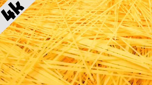 Golden Uncooked Spaghetti Pasta Food Close Up