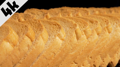 Close Up of Sliced Toast on Black Background