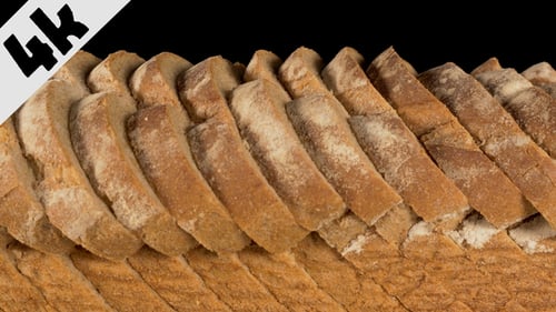Sliced Bread Rows on a Black Background