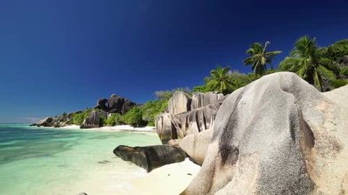 Huge Granite Rocks on Sandy Beach