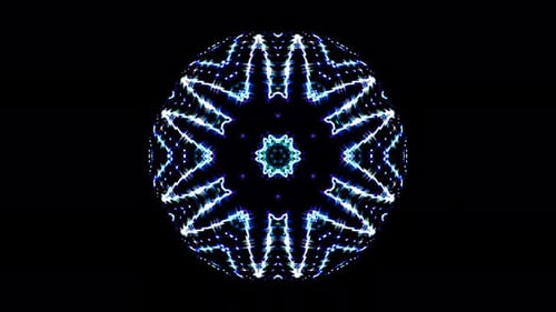 animated round shape of multicolor flashing lights, on a black background