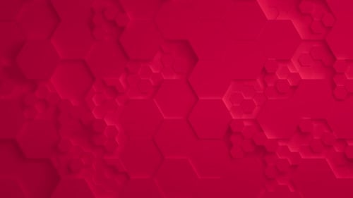 Rote abstrakte Sechseck-geometrische Oberflächen-nahtlose Schleife UHD