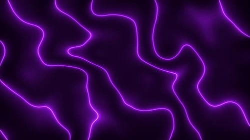 Fondo animado líquido ondulado de luz de neón de color púrpura